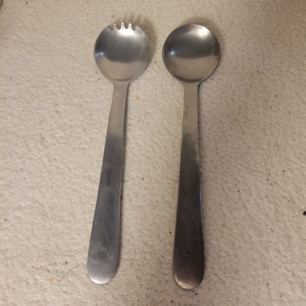 Vintage Quikut‎ Stainless Grapefruit Spoon Set of 2 Light Stainless Serrated...